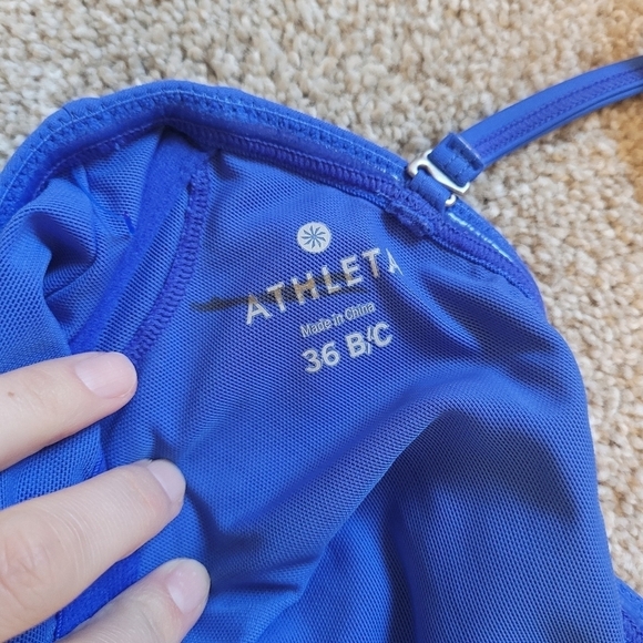 Athleta Bandeau Swim Tankini Top, Blue SIZE 36 B/C - Picture 5 of 5